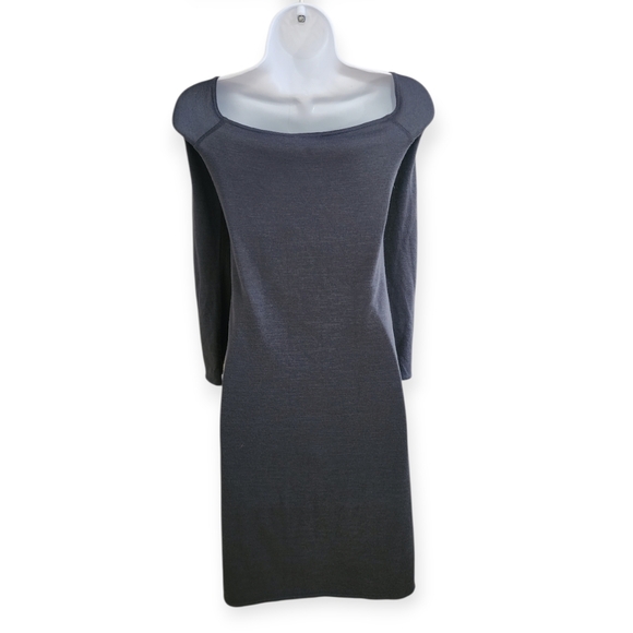 Wilfred Free Charcoal Stretchy Gray Lightweight Fitted Women's Dress L - Picture 4 of 7
